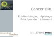 1 Cancer ORL Epidémiologie, dépistage Principes de traitement