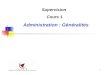 1 Administration : Généralités Supervision Cours 1