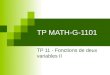 TP MATH-G-1101 TP 11 - Fonctions de deux variables II