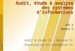 Licence L3 - SIE 1 – Année 2004 SIE 2 Séance 1 Audit, étude & analyse des systèmes d’informations Audit & étude SI - Analyse SI Organisation et conception
