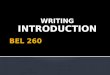 Writing- introduction
