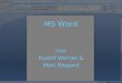 MS Word Von Rudolf Werner & Marc Biegard. Was ist MS Word? Typ: Textbearbeitungsprogramm Entwickler: Microsoft Betriebssysteme: Windows, Mac, Linux Meist