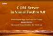 COM-Server in Visual FoxPro 9.0 deutschsprachige FoxPro User Group Rainer Becker Microsoft Visual FoxPro 9.0 WebCast COM