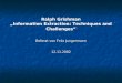 Ralph Grishman Information Extraction: Techniques and Challenges Referat von Felix Jungermann 12.11.2002