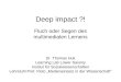 Deep impact ?! Fluch oder Segen des multimedialen Lernens Dr. Thomas Huk Learning Lab Lower Saxony Institut für Sozialwissenschaften Lehrstuhl Prof. Floto