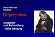 Depression Ursachen und Behandlung - frühe Bindung Hans-Werner Stecker