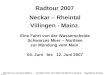 Radtour 2007 Neckar – Rheintal Villingen - Mainz. Eine Fahrt von der Wasserscheide Schwarzes Meer – Nordsee zur Mündung vom Main. 04. Juni bis 12. Juni