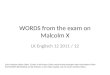 WORDS from the exam on Malcolm X LK Englisch 12 2011 / 12 Zum Erweitern dieser Datei: Einfach in die leeren Folien unten Inhalte eintragen oder vorhandene