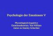 Psychologie der Emotionen V Physiologisch-kognitive Emotionstheorien. Von William James zu Stanley Schachter