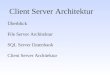 Client Server Architektur Überblick File Server Architektur SQL Server Datenbank Client Server Architektur