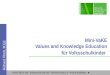 KIRCHLICHE PÄDAGOGISCHE HOCHSCHULE WIEN/KREMS  Mini-VaKE Values and Knowledge Education für Volksschulkinder Richard Pirolt, M.Ed