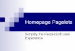 Creating and Using PeopleSoft Homepage Pagelets
