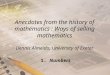 Anecdotes From the History of Mathematics