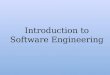 PPT Introduction to Software Engineering