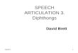 Lecture 2 - diphthongs