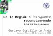 De la Región a las regiones: reconstruyendo instituciones Gustavo Gordillo de Anda Veracruz,México, 19 de octubre de 2001