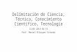Delimitación de Ciencia, Técnica, Conocimiento Científico, Tecnología CLASE 2015-02-19 Prof. Manuel Blázquez Ochando