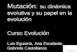Mutación: su dinámica evolutiva y su papel en la evolución Curso Evolución Luis Eguiarte, Ana Escalante, Gabriela Castellanos