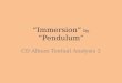Immersion Pendulum CD Analysis 2