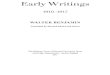 Benjamin Walter Early Writings 1910 1917