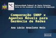 Comparação SNMP x Agentes Móveis para Gerência de Redes Ana Lúcia Anacleto Reis Universidade Federal de Santa Catarina Curso de Pós-Graduação em Ciência