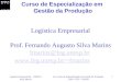 Logística Empresarial – 2009/10 Prof. Marins 9o. Curso de Especialização em Gestão da Produção DPD - FEG - UNESP 1 Logística Empresarial Prof. Fernando