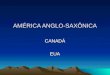 AMÉRICA ANGLO-SAXÔNICA CANADÁEUA. EUA e Canadá Esses dois países localizam-se geograficamente na América do Norte e formam a chamada América Anglo-Saxônica