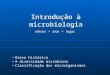 Introdução à microbiologia mikros + bios + logos Breve histórico A diversidade microbiana Classificação dos microrganismos
