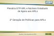 Plenária GTP APL e Núcleos Estaduais de Apoio aos APLs Plenária GTP APL e Núcleos Estaduais de Apoio aos APLs 2ª Geração de Políticas para APLs Brasília,