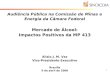 1 Audiência P ú blica na Comissão de Minas e Energia da Câmara Federal Mercado de Á lcool: Impactos Positivos da MP 413 Alisio J. M. Vaz Vice-Presidente