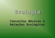 Ecologia Conceitos Básicos e Relações Ecológicas