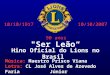 "Ser Leão“ Hino Oficial do Lions no Brasil Música: Maestro Prisco Viana Letra: CL José Alves de Azevedo Faria Júnior 10/10/200710/10/1917 90 anos