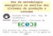 1 Uso da metodologia emergética na análise dos sistemas de produção e consumo Enrique Ortega (Fac. Eng. de Alimentos) Miguel Bacic (Instituto de Economia)