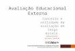 Avaliação Educacional Externa Conceito e utilidade da avaliação em larga escala. Palestrante: Juliana Candian