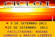 9 DE SETEMBRO-2011 25 DE SETEMBRO- 2011 FACILITADORA: ROSANA CARDOSO e MARISA LIBÓRIO