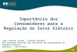 Importância dos Consumidores para a Regulação do Setor Elétrico José Jurhosa Júnior – Diretor-Ouvidor XVI Encontro Nacional dos Conselhos de Consumidores