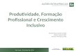Produtividade, Formação Profissional e Crescimento Inclusivo Ricardo Paes de Barros (SAE) Diana Grosner (SAE) Rosane Mendonça (SAE) São Paulo, 24 de Abril