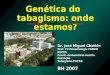 Genética do tabagismo: onde estamos? Dr. José Miguel Chatkin Prof. Tit Pneumologia FAMED PUCRS Coord. Ambulatório Auxílio Cessação Tabagismo PUCRS BH 2007