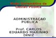 1 Visão Sistemática da Gestão Pública ADMINISTRAÇAO PÚBLICA Prof. CARLOS EDUARDO MARINHO DINIZ