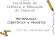 METODOLOGIA CIENTÍFICA e PROJETOS Profª.Ms. Flávia Rodrigues FACEC Faculdade de Ciência e Educação do Caparaó