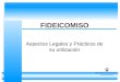 Aspectos Legales y Prácticos de su utilización FIDEICOMISO Ministerio de Economía Santiago del Estero