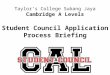 TCSJ CAL Student Council Application Process Briefing PowerPoint Slides (2013)