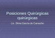 Posiciones Quirúrgicas quirúrgicas Lic. Silvia García de Camacho