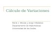 Cálculo de Variaciones René J. Meziat y Jorge Villalobos Departamento de Matemáticas Universidad de los Andes