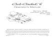 Cub Cadet 1525 Lawn Mower - Owner's Manual