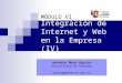 Integración de Internet y Web en la Empresa (IV) MÓDULO VI Antonio Mora García Universidad de Granada amorag@geneura.ugr.es