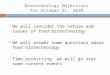 Presentation - Biotechnology Objectives for October 21, 2010