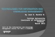 Technologies for Information and Knowledge Management (2011)