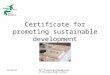 Certificate for promoting sustainable development 1.2