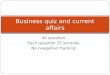 Business and Current Affairs Quiz With Answers